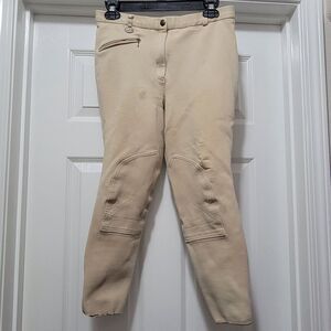 VTG Ride-AP Breeches Womens Beige Equestrian Riding Pants Stretch Cotton 28 X 23